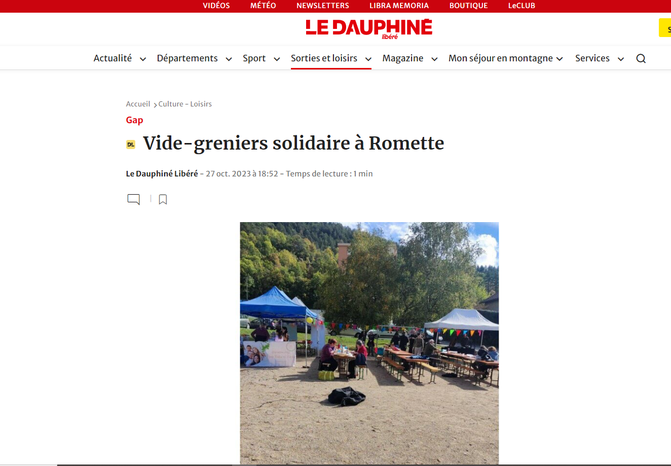 Vide Grenier Solidaire à Romette.